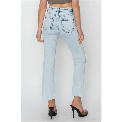 Rise Up and Shine in our Risqué Risen High Distressed Jeans! 😂 - Jeans on Sale Worldwide Shipping