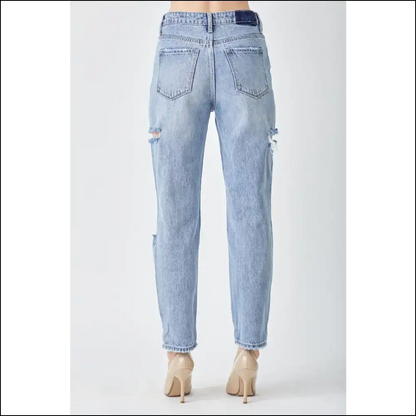 Risen Distressed Slim Cropped Jeans: Hug your Curves and Sense of Humor! 😄 - Jeans on Sale Worldwide Shipping