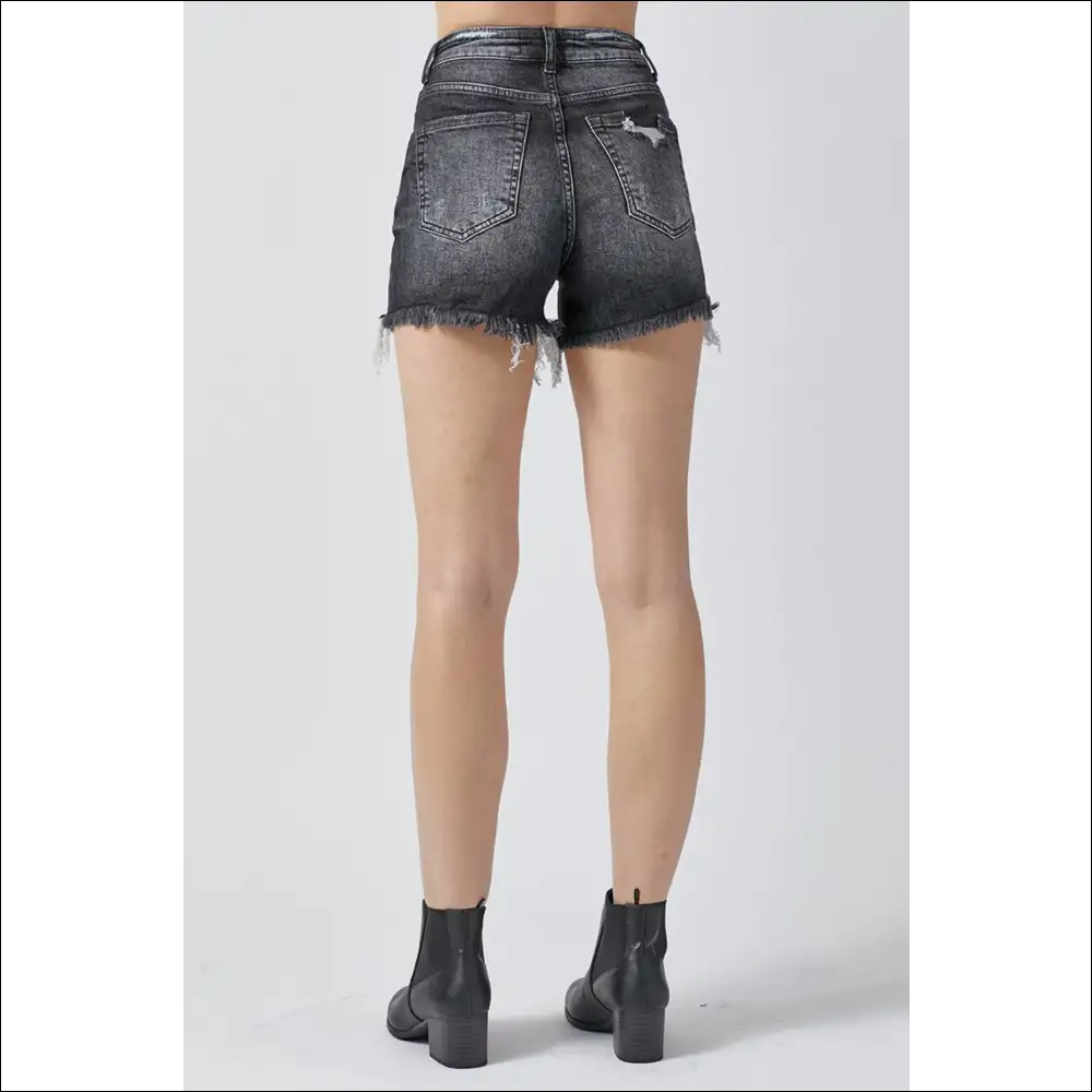 Risen High Rise Distressed Denim Shorts for Women - on Sale Worldwide Shipping