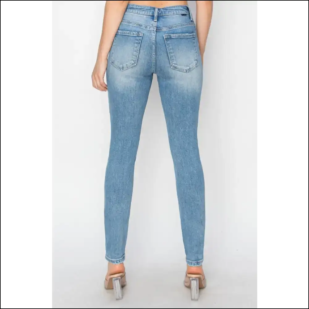 Risen High Rise Distressed Skinny Jeans: Couch Comfort Meets Catwalk Chic! - Jeans on Sale Worldwide Shipping
