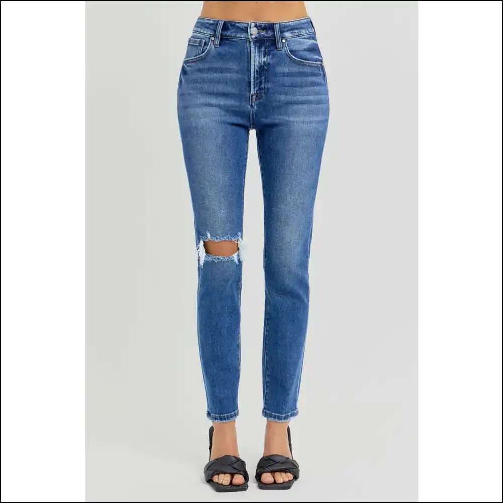 Risen High Rise Jeans: Because your Confidence Deserves to Look Distressed! 😎🎉 - Jeans on Sale Worldwide Shipping