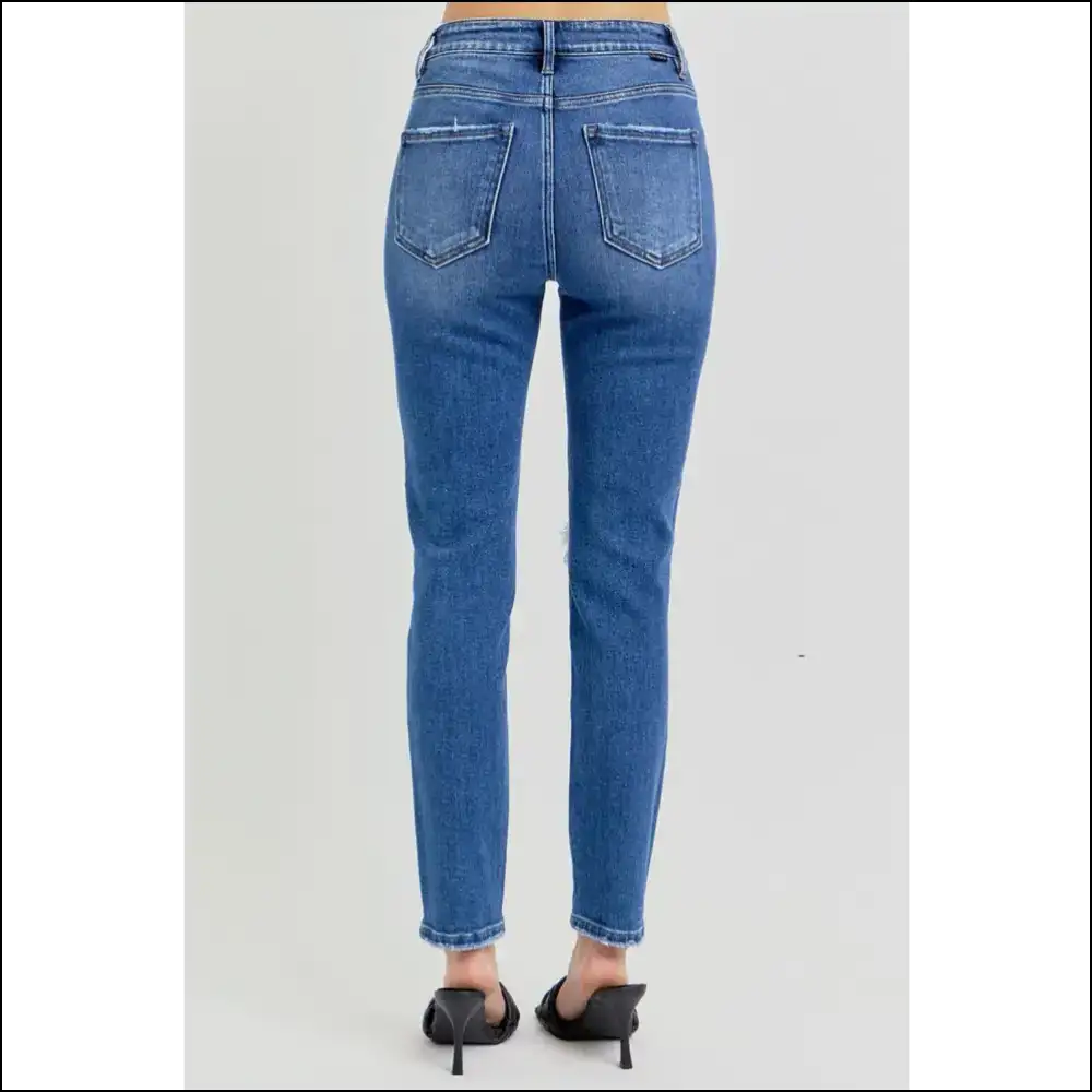 Risen High Rise Jeans: Because your Confidence Deserves to Look Distressed! 😎🎉 - Jeans on Sale Worldwide Shipping