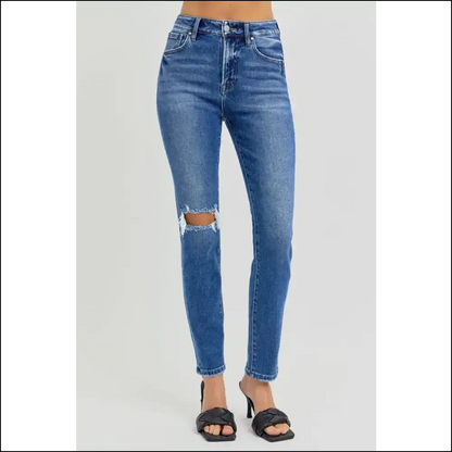 Risen High Rise Jeans: Because your Confidence Deserves to Look Distressed! 😎🎉 - Jeans on Sale Worldwide Shipping