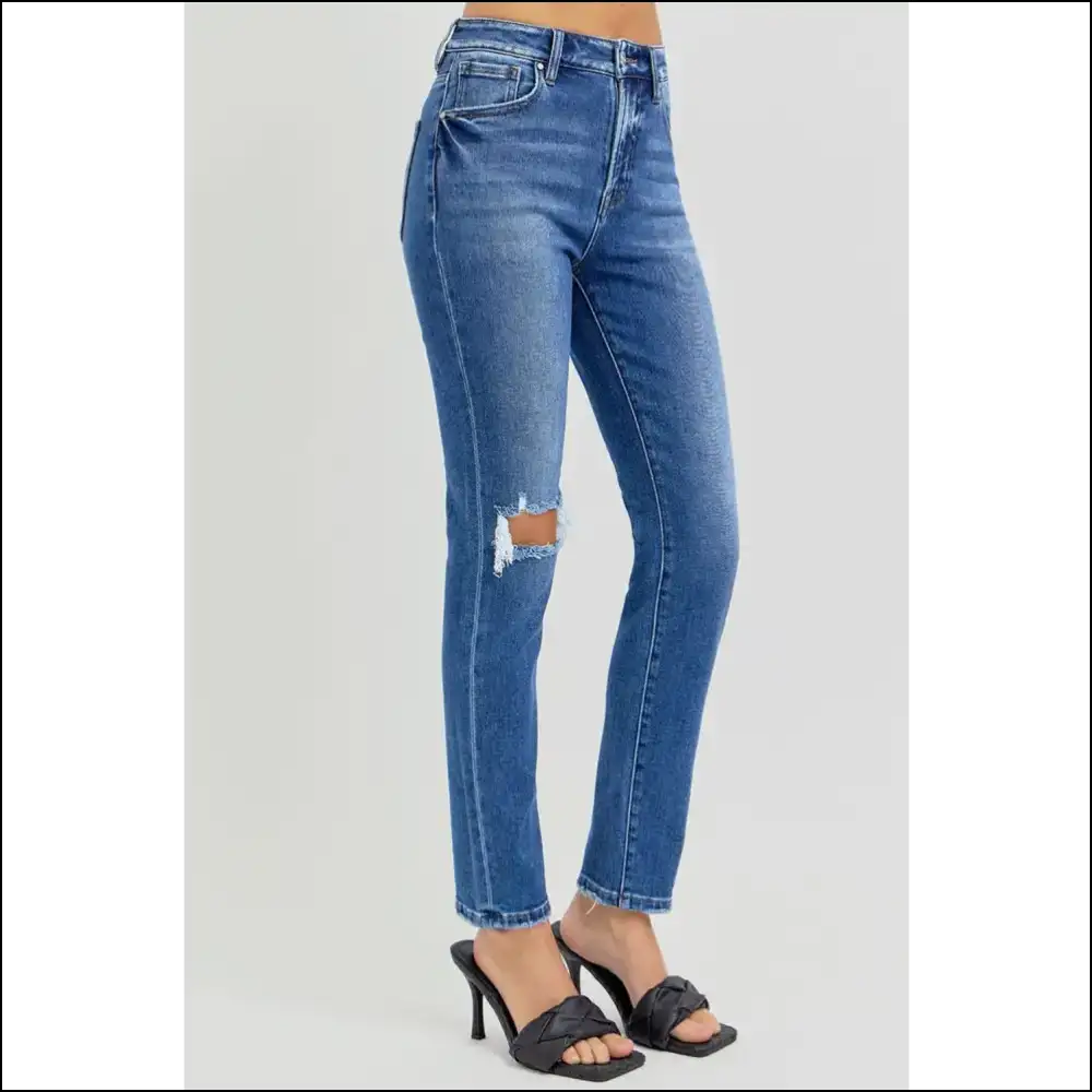Risen High Rise Jeans: Because your Confidence Deserves to Look Distressed! 😎🎉 - Jeans on Sale Worldwide Shipping