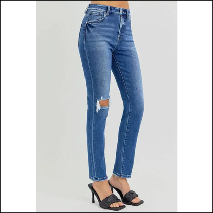 Risen High Rise Jeans: Because your Confidence Deserves to Look Distressed! 😎🎉 - Jeans on Sale Worldwide Shipping