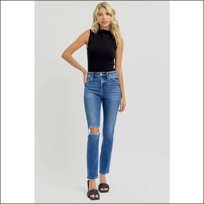 Risen High Rise Jeans: Because your Confidence Deserves to Look Distressed! 😎🎉 - Jeans on Sale Worldwide Shipping