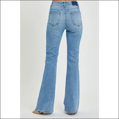 Risen High Rise: Raw Cut Hem Jeans to Make your Ex Jealous! 😂👖✨ - on Sale Worldwide Shipping