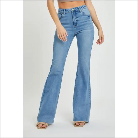 Risen High Rise: Raw Cut Hem Jeans to Make your Ex Jealous! 😂👖✨ - Medium / 1xl - on Sale Worldwide Shipping