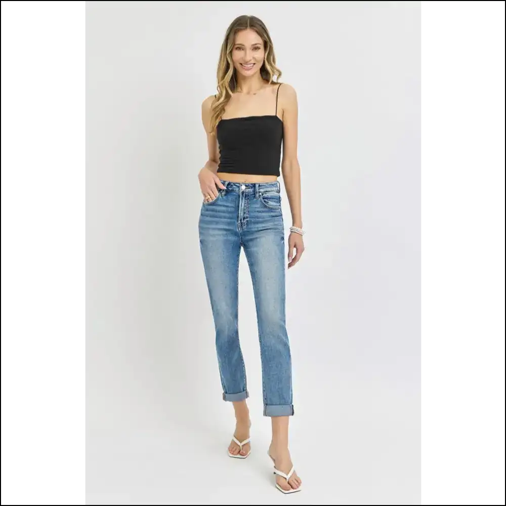 Risen High Rise: the Jeans that Roll Up your Style and Confidence! 😂👖 - on Sale Worldwide Shipping