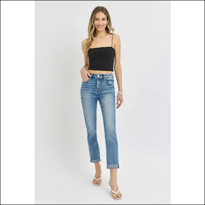 Risen High Rise: the Jeans that Roll Up your Style and Confidence! 😂👖 - on Sale Worldwide Shipping