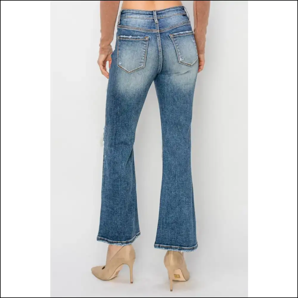 Risen High Rise: where your Confidence Meets Ankle Flair and Distress! 😄 - Jeans on Sale Worldwide Shipping