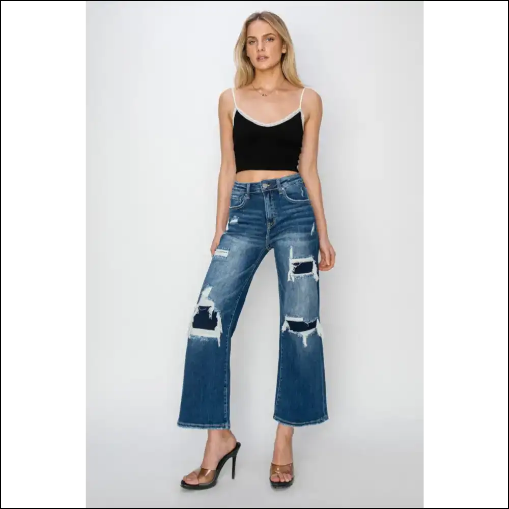 Risen High Rise Wide Leg Crop Jeans: Fashion so Comfy You’ll Forget Clothing! 😜 - Jeans on Sale Worldwide Shipping
