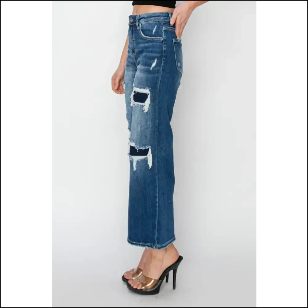 Risen High Rise Wide Leg Crop Jeans: Fashion so Comfy You’ll Forget Clothing! 😜 - Jeans on Sale Worldwide Shipping