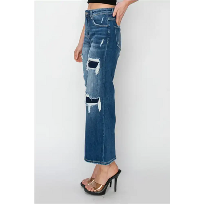 Risen High Rise Wide Leg Crop Jeans: Fashion so Comfy You’ll Forget Clothing! 😜 - Jeans on Sale Worldwide Shipping