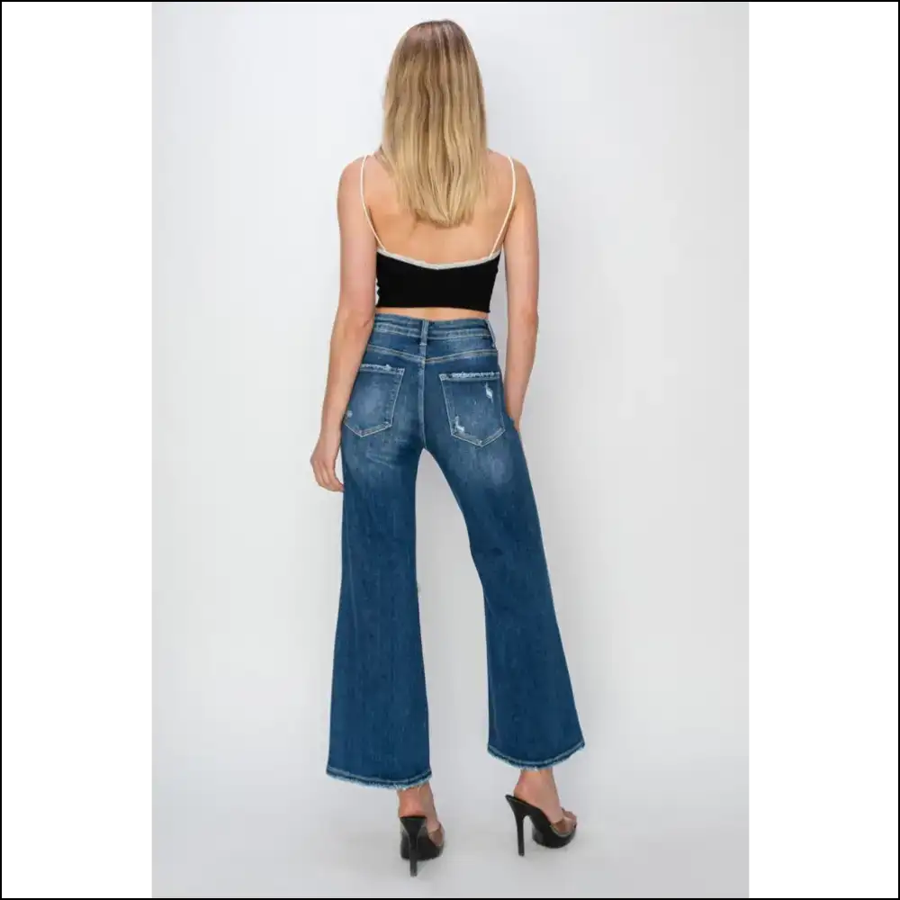 Risen High Rise Wide Leg Crop Jeans: Fashion so Comfy You’ll Forget Clothing! 😜 - Jeans on Sale Worldwide Shipping