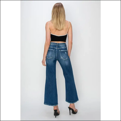 Risen High Rise Wide Leg Crop Jeans: Fashion so Comfy You’ll Forget Clothing! 😜 - Jeans on Sale Worldwide Shipping