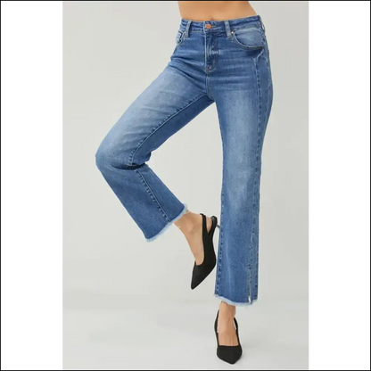 Risen High Waist Jeans: Raw Hem Comfortably Hilarious Style Awaits! - Jeans on Sale Worldwide Shipping