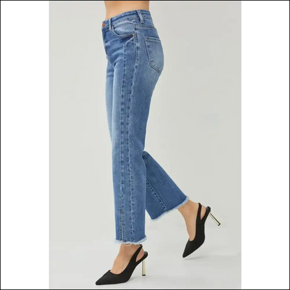 Risen High Waist Jeans: Raw Hem Comfortably Hilarious Style Awaits! - Jeans on Sale Worldwide Shipping