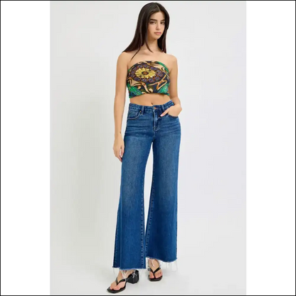 Risen Tummy Control Wide Leg Jeans: Strut Like you Own the Sidewalk! 😄👖 - Jeans on Sale Worldwide Shipping