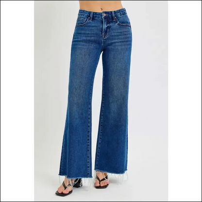 Risen Tummy Control Wide Leg Jeans: Strut Like you Own the Sidewalk! 😄👖 - Jeans on Sale Worldwide Shipping