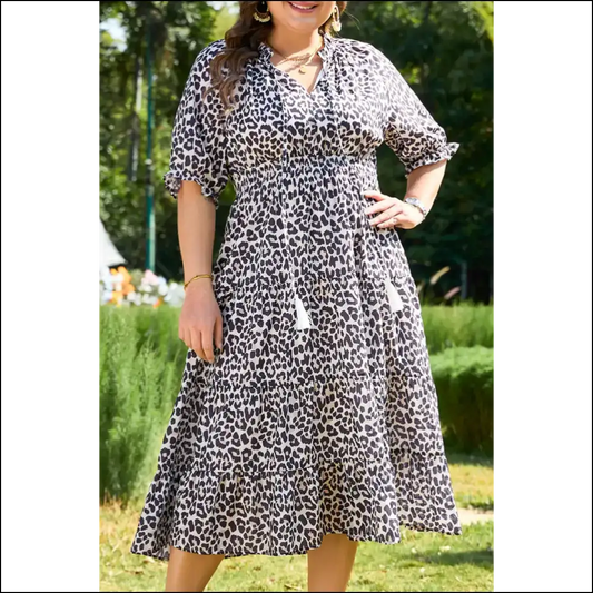 Roar! my Brown Leopard Tassel Tie Dress: Needful Things 🔥🐆 - 1x - Plus Size Dresses on Sale Worldwide Shipping