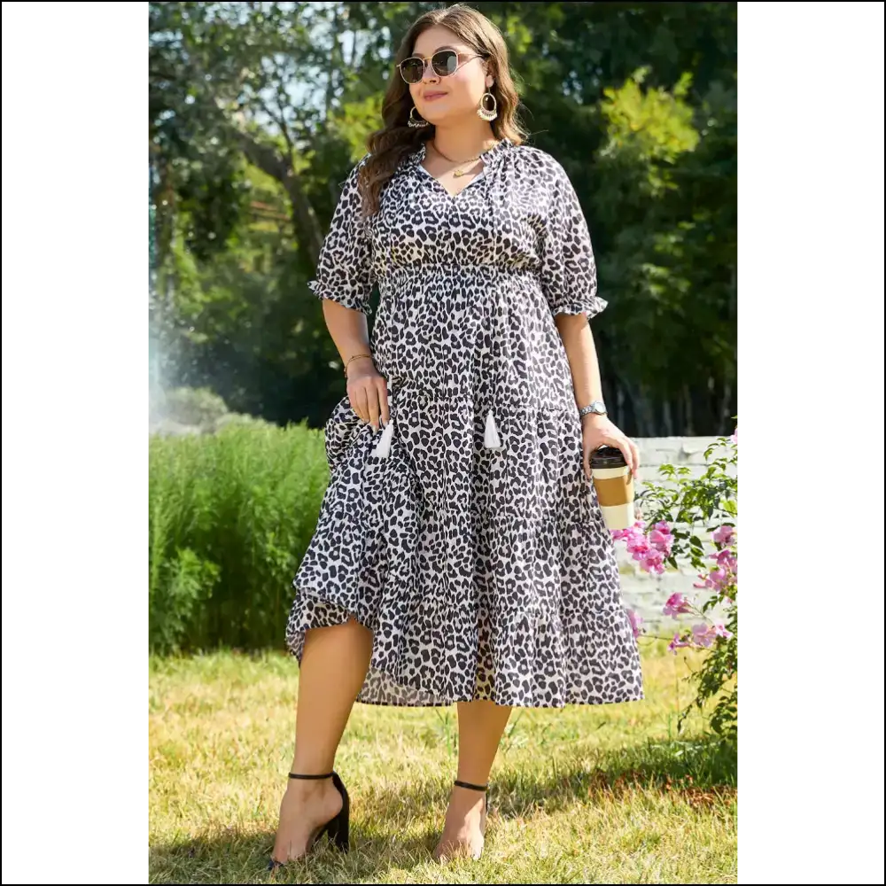 Roar! my Brown Leopard Tassel Tie Dress: Needful Things 🔥🐆 - Plus Size Dresses on Sale Worldwide Shipping