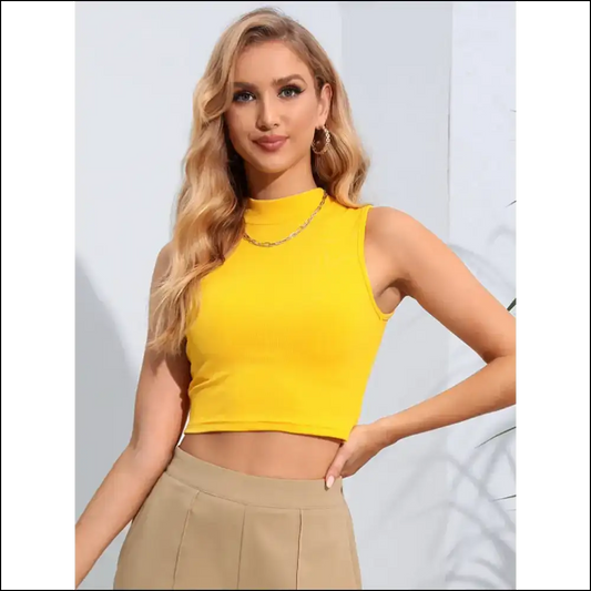 Rock that Mock Neck Chic and Strut your Stuff with Needful Things 😎✨ - Gold / l - Tank Tops on Sale Worldwide Shipping