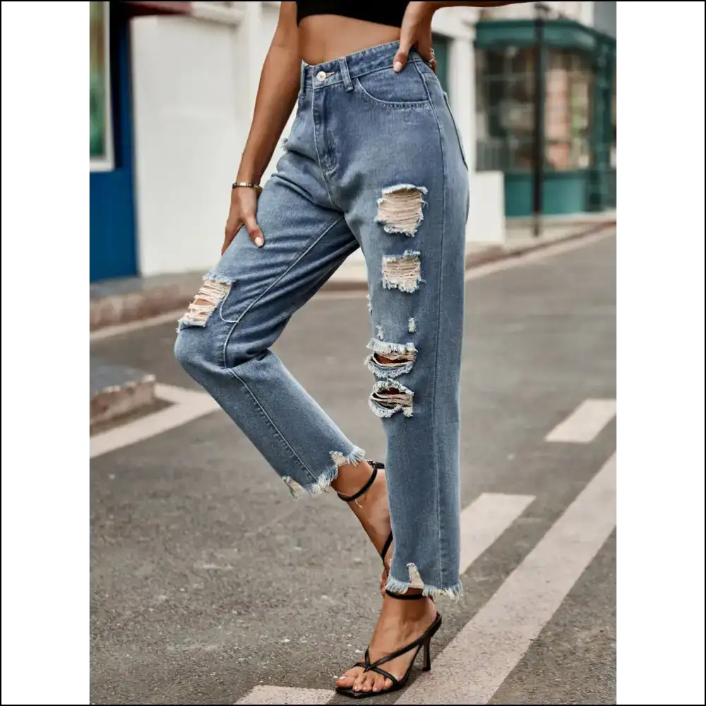 Rock the Raw Hem: Fashion so Distressed it Needs Therapy! 😂👖 - Jeans on Sale Worldwide Shipping