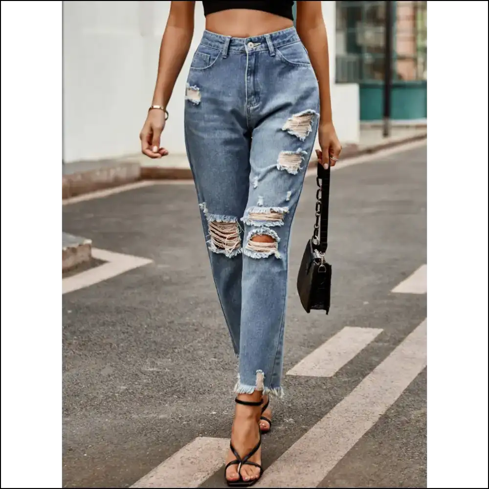 Rock the Raw Hem: Fashion so Distressed it Needs Therapy! 😂👖 - Jeans on Sale Worldwide Shipping