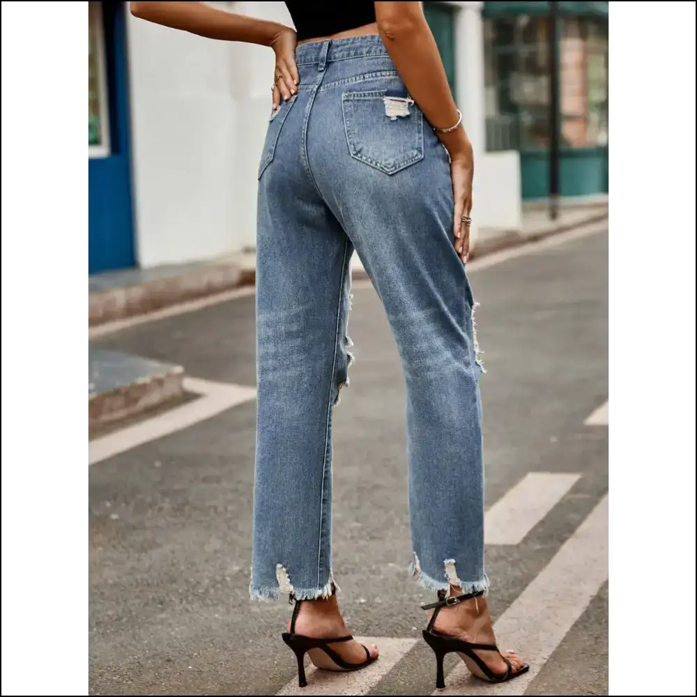 Rock the Raw Hem: Fashion so Distressed it Needs Therapy! 😂👖 - Jeans on Sale Worldwide Shipping