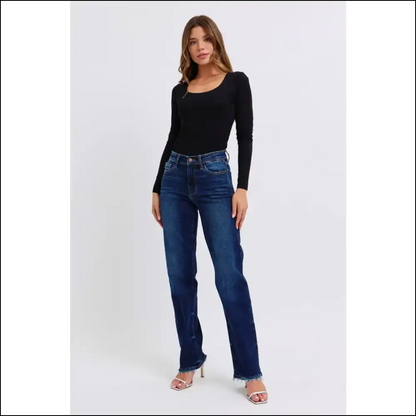 Rock the Raw Hem Straight Look and Slay Like a Jean Queen! 👖✨ - Jeans on Sale Worldwide Shipping