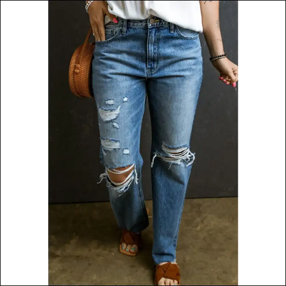 Rock Those Distressed Raw Hem Jeans and Embrace your Fashionable Chaos! 👖✨ - on Sale Worldwide Shipping