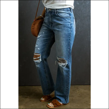 Rock Those Distressed Raw Hem Jeans and Embrace your Fashionable Chaos! 👖✨ - on Sale Worldwide Shipping