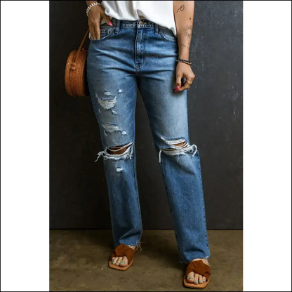 Rock Those Distressed Raw Hem Jeans and Embrace your Fashionable Chaos! 👖✨ - on Sale Worldwide Shipping