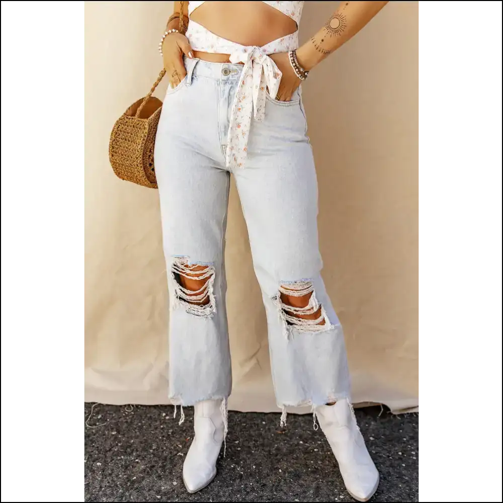 Rock your Distressed Raw Hem Jeans and Embrace Inner Fashionista! 👖✨ - on Sale Worldwide Shipping