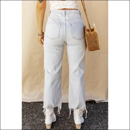 Rock your Distressed Raw Hem Jeans and Embrace Inner Fashionista! 👖✨ - on Sale Worldwide Shipping