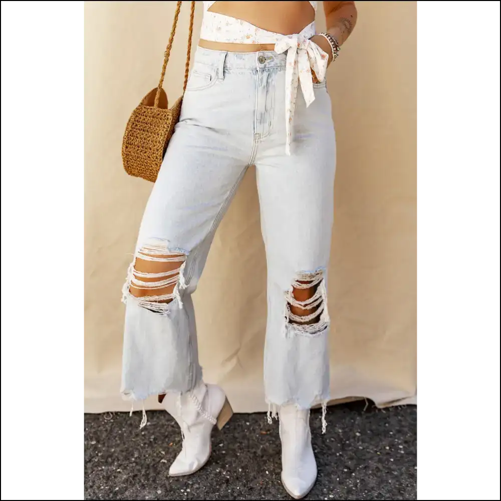 Rock your Distressed Raw Hem Jeans and Embrace Inner Fashionista! 👖✨ - on Sale Worldwide Shipping