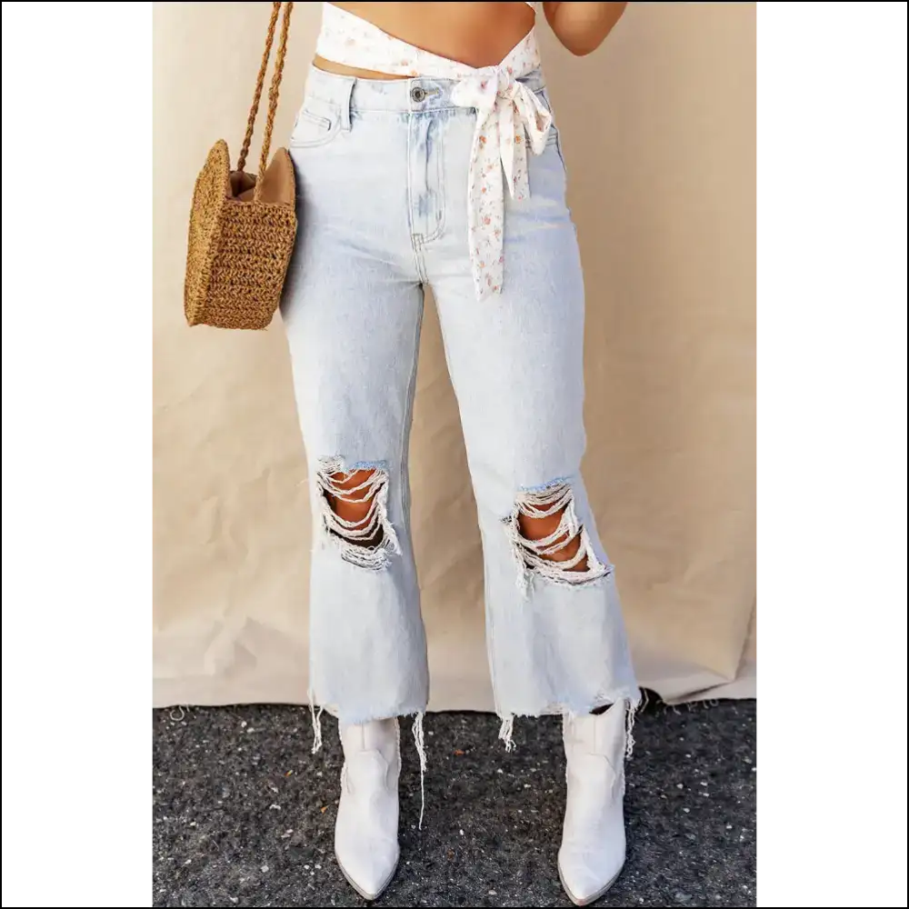 Rock your Distressed Raw Hem Jeans and Embrace Inner Fashionista! 👖✨ - on Sale Worldwide Shipping