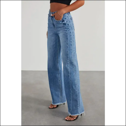 Rock your Look with Needful Things Raw Hem Wide Leg Jeans—glam Could Kill! 😂👖✨ - Jeans on Sale Worldwide Shipping
