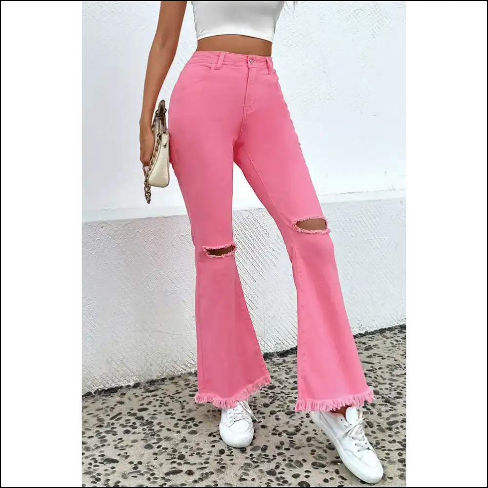 Rock your Mood in Distressed Raw Hem Bootcut from Needful Things - Jeans on Sale Worldwide Shipping
