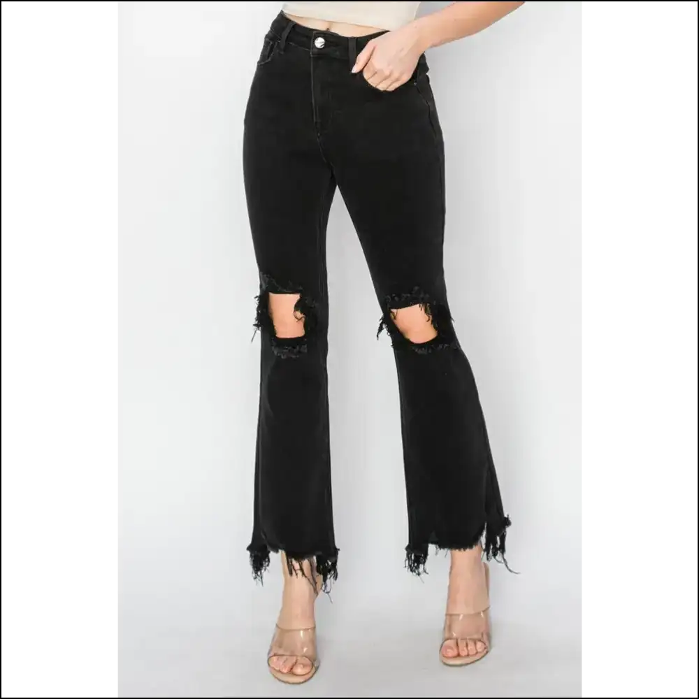 Rock your Raw Hem Journey with Needful Things Distressed Besties! 😂👖 - Black / 1xl - Jeans on Sale Worldwide Shipping