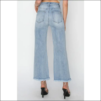 Rock your Risen High Rise Crop Jeans: where Style Meets Sassy! 😎👖 - Jeans on Sale Worldwide Shipping