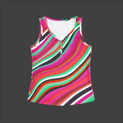 Rock your Room with our Color Block Round Neck Tank – Fabulous Awaits! 😎✨ - Purple / s - Tops on Sale Worldwide Shipping