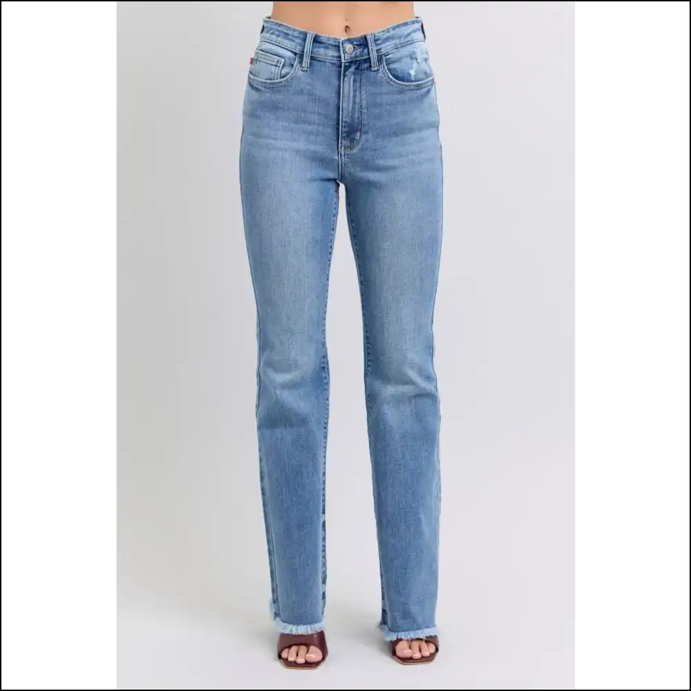 Rock your Sass in Judy Blue High Rise Raw Hem Bootcut Jeans 👖💃 - Medium / 24w - on Sale Worldwide Shipping