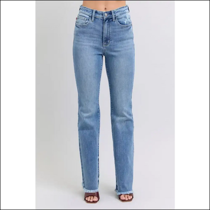 Rock your Sass in Judy Blue High Rise Raw Hem Bootcut Jeans 👖💃 - Medium / 24w - on Sale Worldwide Shipping