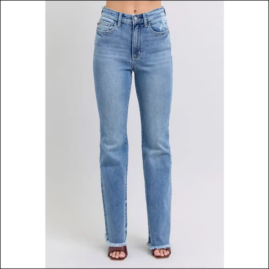 Rock your Sass in Judy Blue High Rise Raw Hem Bootcut Jeans 👖💃 - Medium / 24w - on Sale Worldwide Shipping