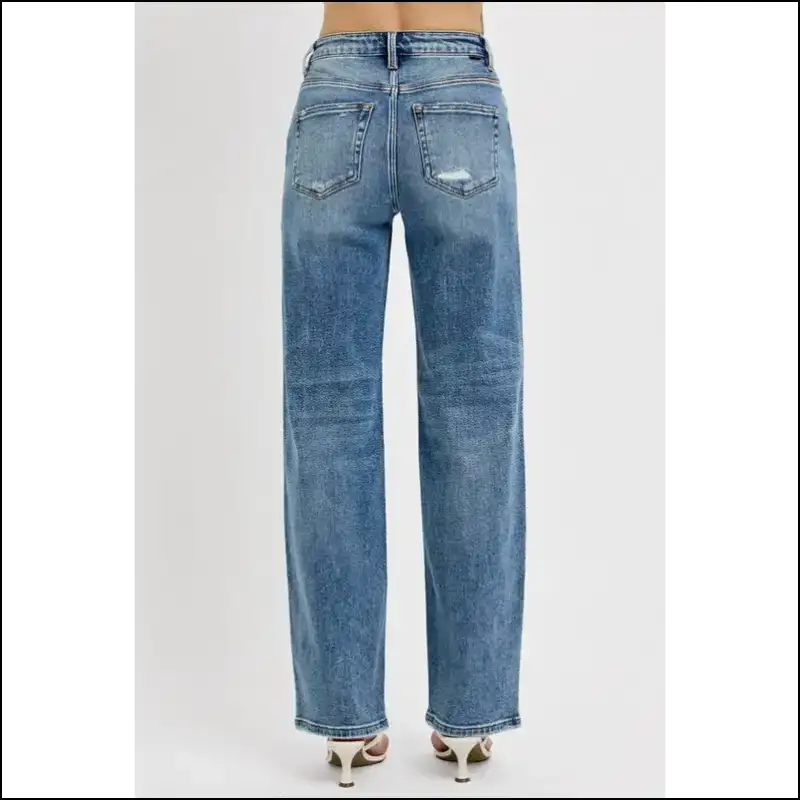 Rock your Style with Risen Distressed Wide Leg Jeans - Comfortably Edgy 😎 - on Sale Worldwide Shipping