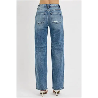 Rock your Style with Risen Distressed Wide Leg Jeans - Comfortably Edgy 😎 - on Sale Worldwide Shipping