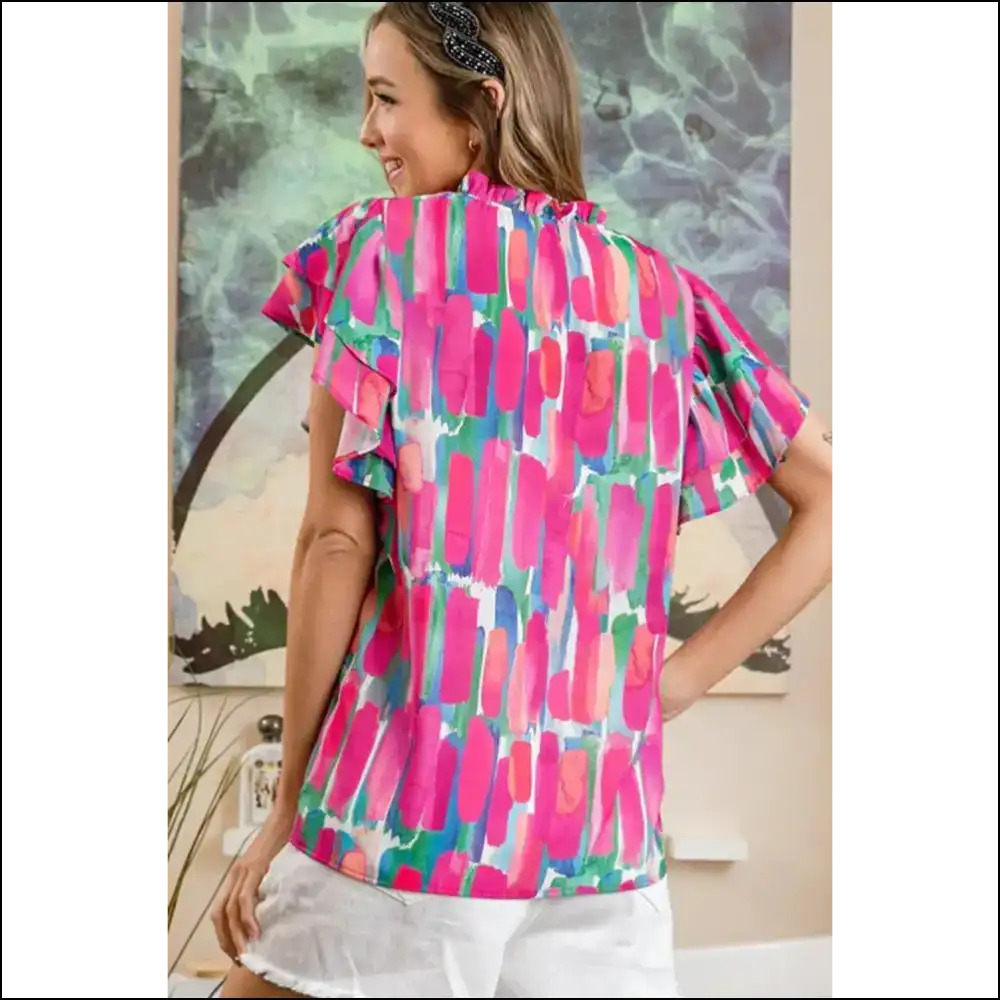 Rose Abstract Print: from Wallflower to Wow-flower! 🌹 Needful Things - Blouses on Sale Worldwide Shipping