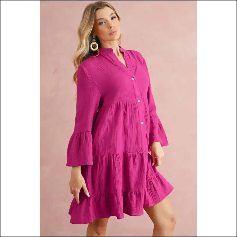 Rose Crinkled Tiered Dress: so Cute it Hurts 🌹 Needful Things - Short Dresses on Sale Worldwide Shipping